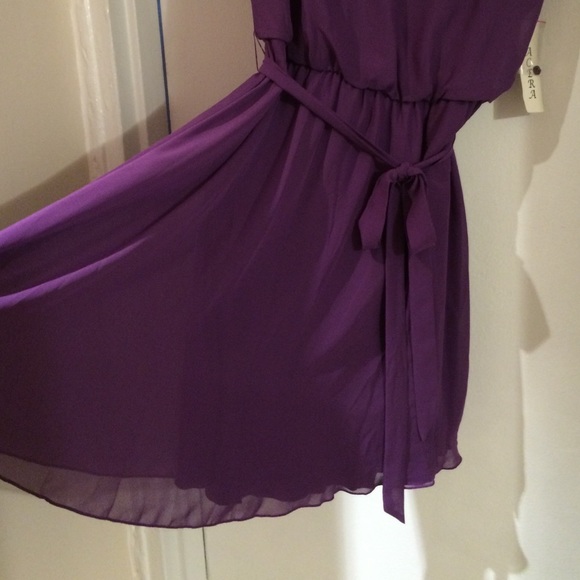 Purple sheer overlay dress - Picture 4 of 4