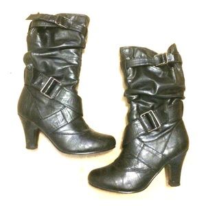 Black Slouch mid-calf boots