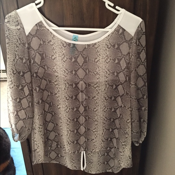 Sheer Snakeskin shirt with button up back