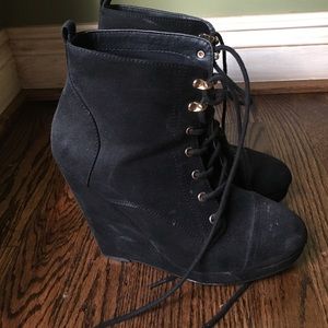 Black Heeled Ankle Booties. Worn twice. Size 9.