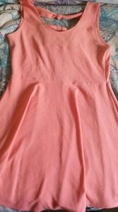 Cute Coral Plus Size Skater Dress