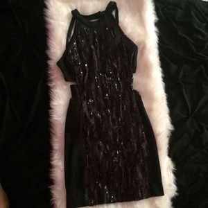 Black Sequenced Bebe Dress