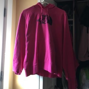 Pink north face hoodie