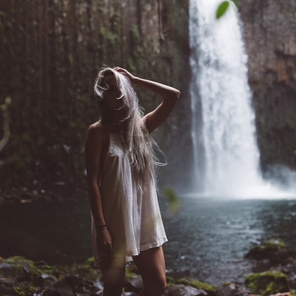 Brandy Melville white open back dress