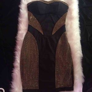 Black and gold Bebe dress