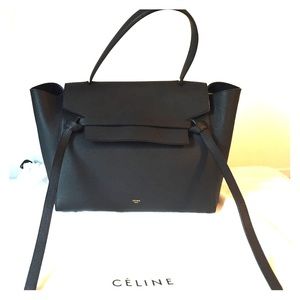 SOLD! Celine belt bag in black leather, small size