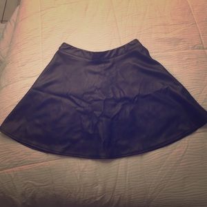 Fit and flare pleather skirt