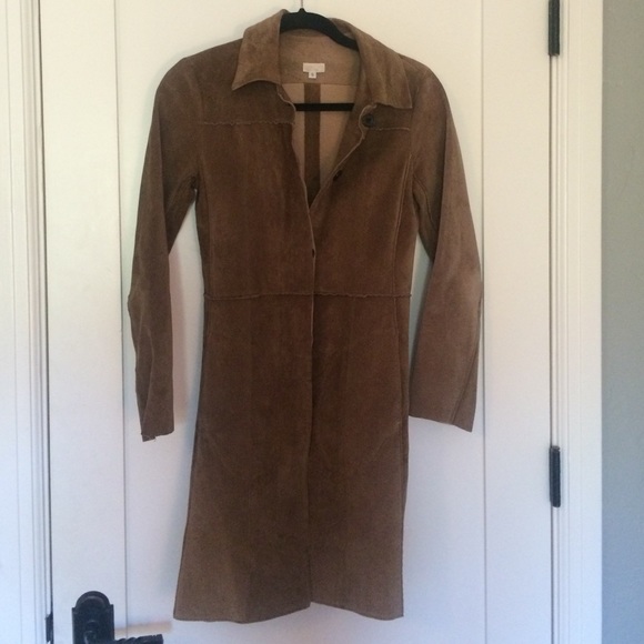 Illia vintage designer long suede coat size S