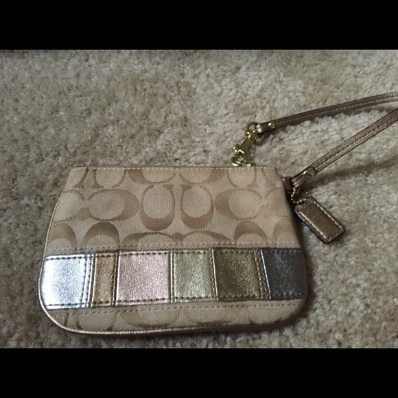 Tan Coach Wristlet