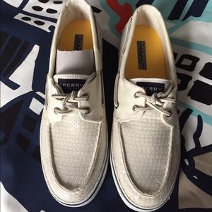 SPERRY WHITE SEQUIN SHOES