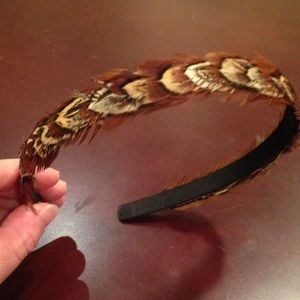 J. Crew feather headband