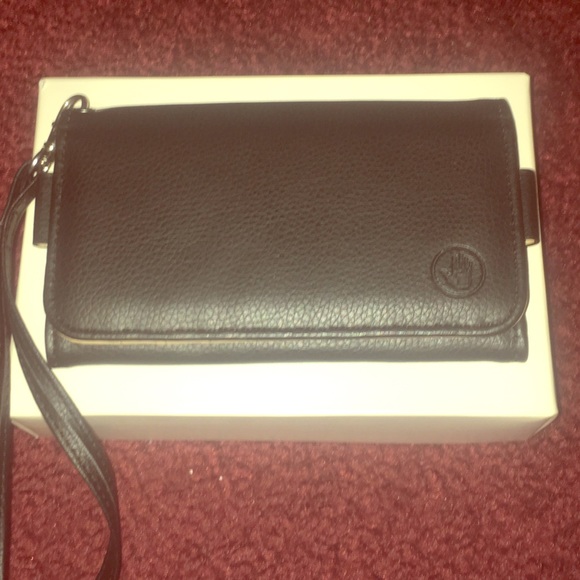 Black leather Body Glove Phone Wristlet (OBO)