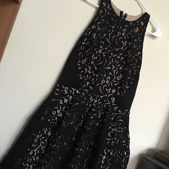 Black and Nude Lace Dress