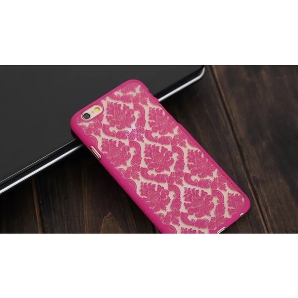 🔴SOLD🔴Hot Pink Lace phone case for iPhone 6