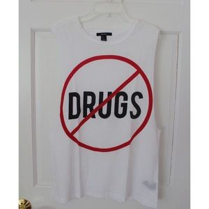 Forever 21 No Drugs Muscle Tank Top