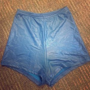 American Apparel Shiny Blue Hot Shorts