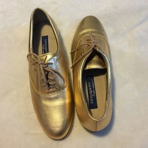 Funky Gold Leather Shoes