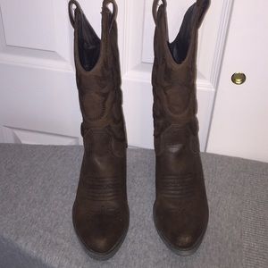 Dark brown western boot
