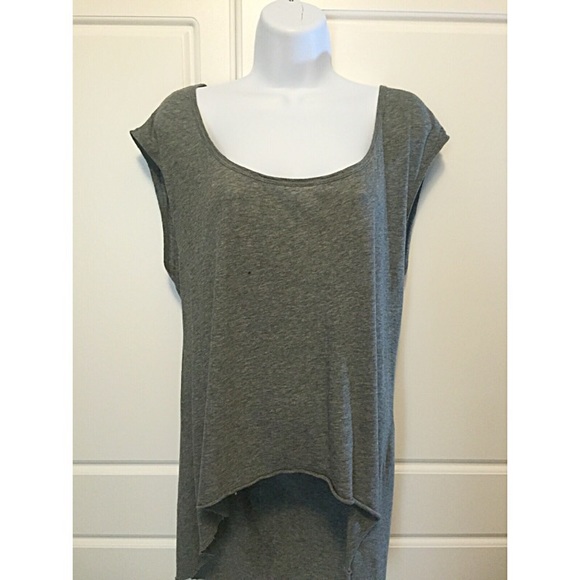 🚫SOLD🚫Helmut Lang Grey Asymmetrical Hem Tee - Picture 2 of 4