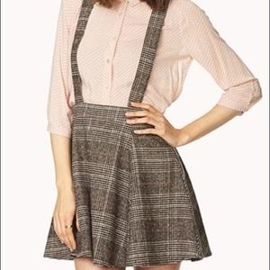 Plaid Suspender Skirt