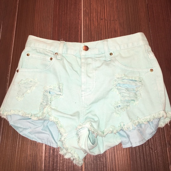 Forever 21 teal high waisted shorts