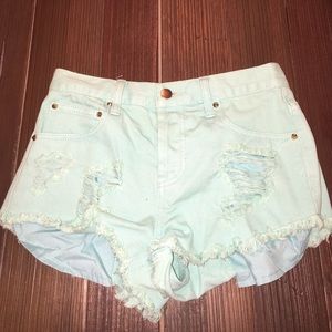 Forever 21 teal high waisted shorts