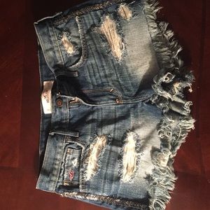 Hollister destroyed high waisted shorts