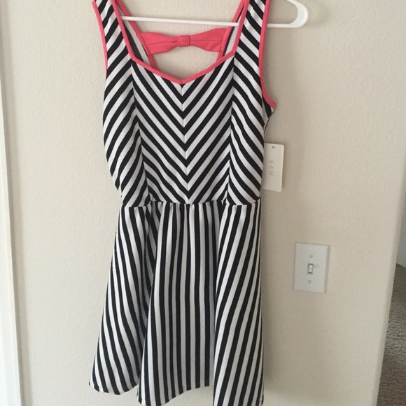 Black white and pink dress