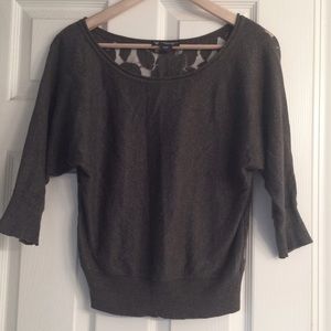 Small lace back gray sweater with cami
