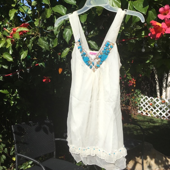 Brand new beaded chiffon top