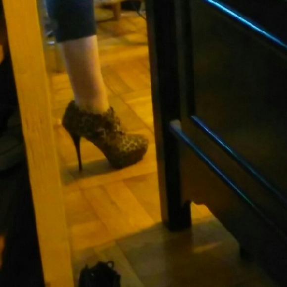 Cheetah print stiletto booties