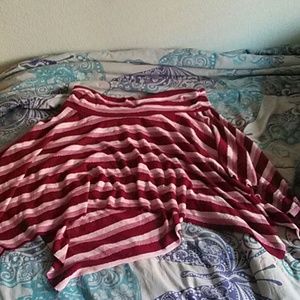 Pink Maroon Flowy Plus Size Skirt