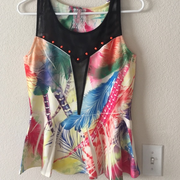 Fun multicolored Peplum shirt