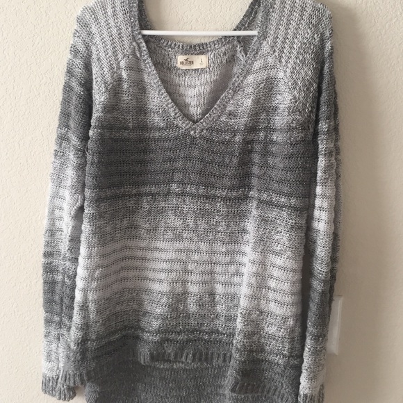 Grey metallic hollister sweater