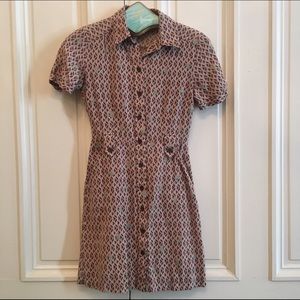 Mod printed shirtdress