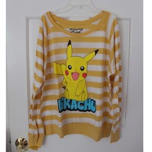 Pikachu Long Sleeve stripped Shirt