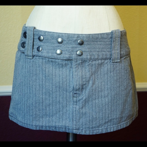 🎁BOGO! Diesel denim mini skirt gray 27 pinstripes