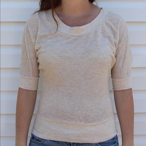 Tan shirt, 3/4 length sleeve