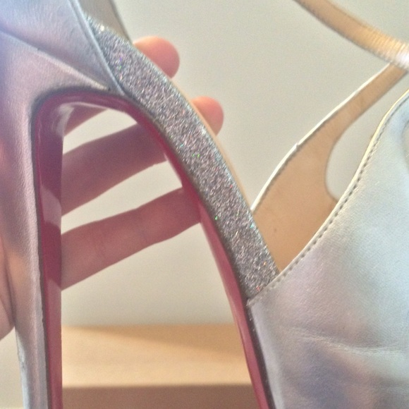 Christian Louboutin Exagona 160 Platine Glitter Platform  Christian Louboutin Extragona 160 mm silver heels