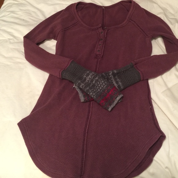 Free People long sleeved waffle tee