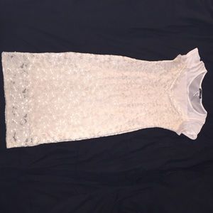 Gold flower print dress