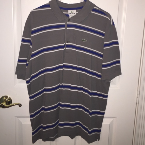 Men's grey and blue collared shirt