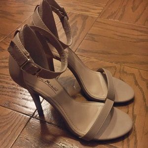 Nude Ankle Strap Heels