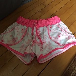 Lululemon pink floral shorts