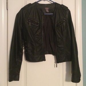 Dots🌵 faux leather jacket