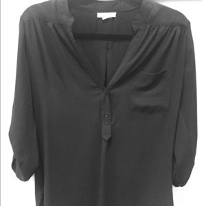 Black Blouse W/ Cuffed Sleeves