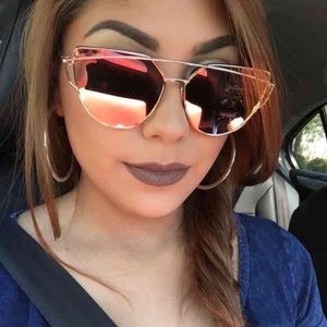Rose Gold Mirror Sunglasses