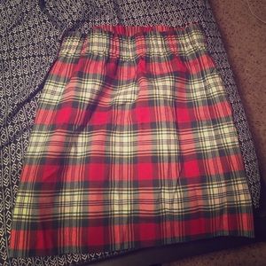 Plaid J. Crew skirt.