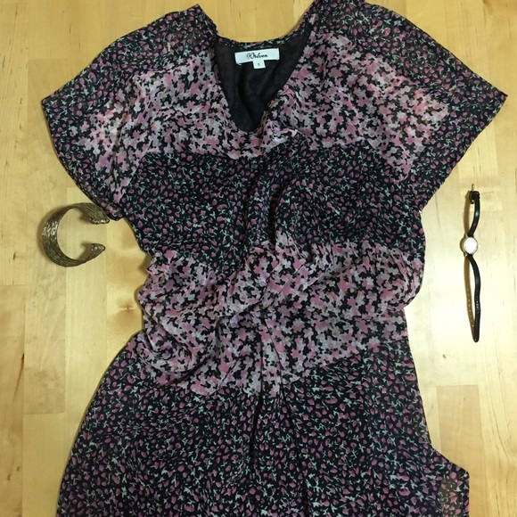 Anthropologie Spray Rosette Tunic