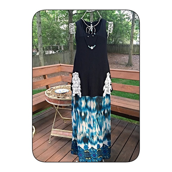 The "Elda"maxi skirt in blues!- LAST CHANCE - Picture 2 of 4